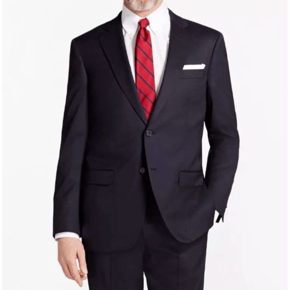 Brooks Brothers Traditional Fit Stretch Wool Two-Button 1818 Navy Blazer, Sz 42 - Picture 1 of 13